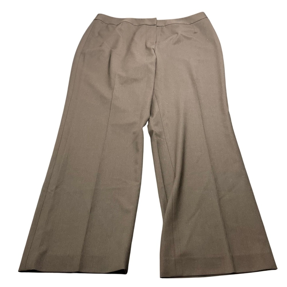 Lafayette 148 Dress Pants Womens Brown Wool Blend Straight Leg Professional 18